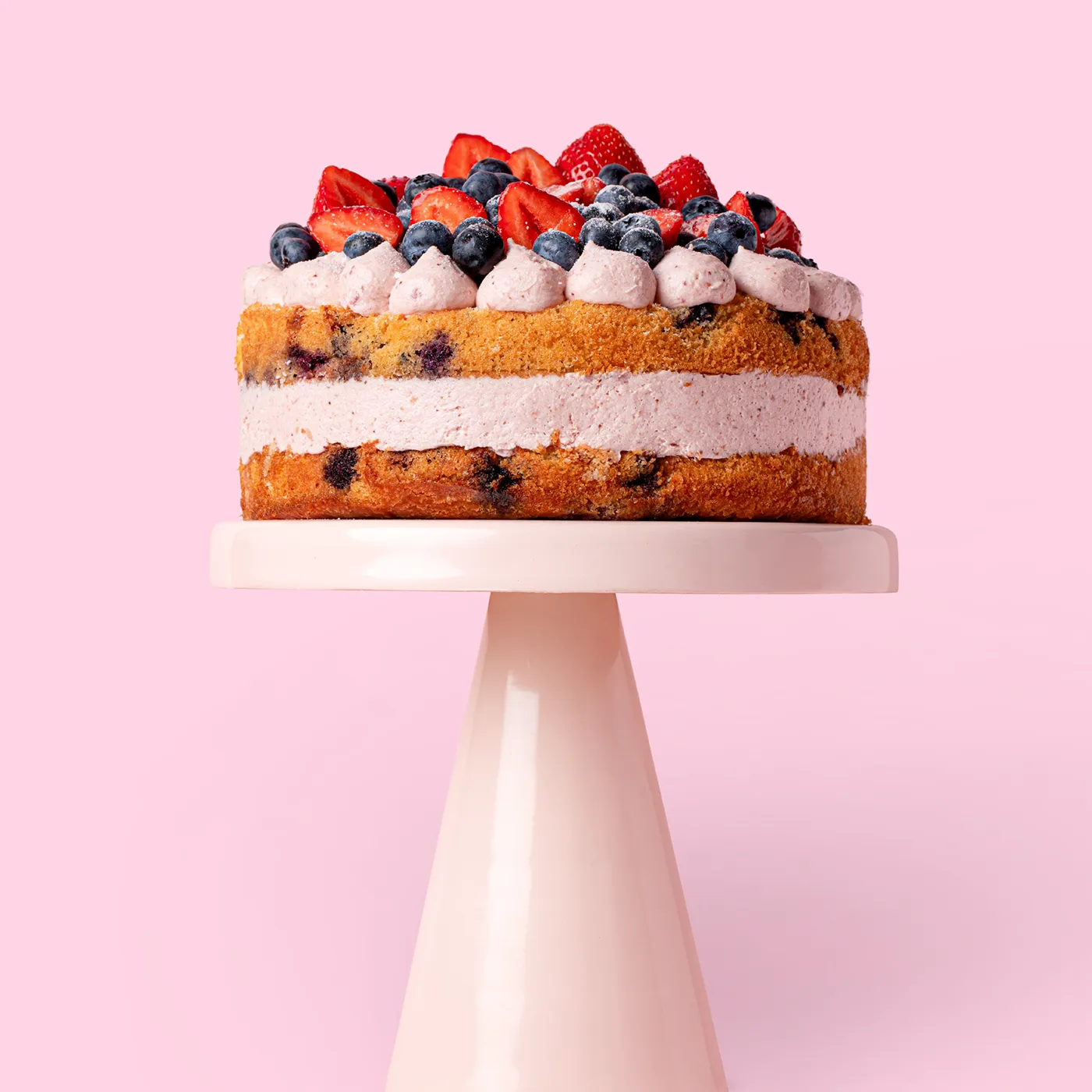 Strawberry Pie with Blueberries