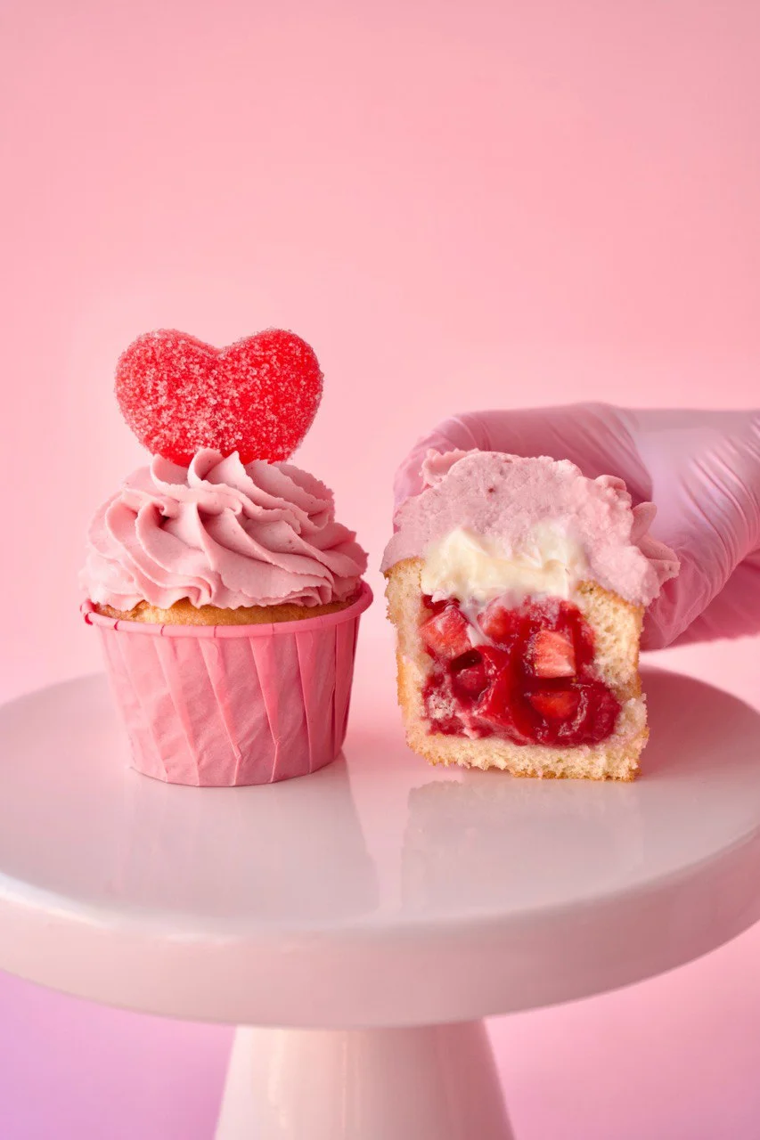 Капкейки «Полуниця з білим шоколадом»