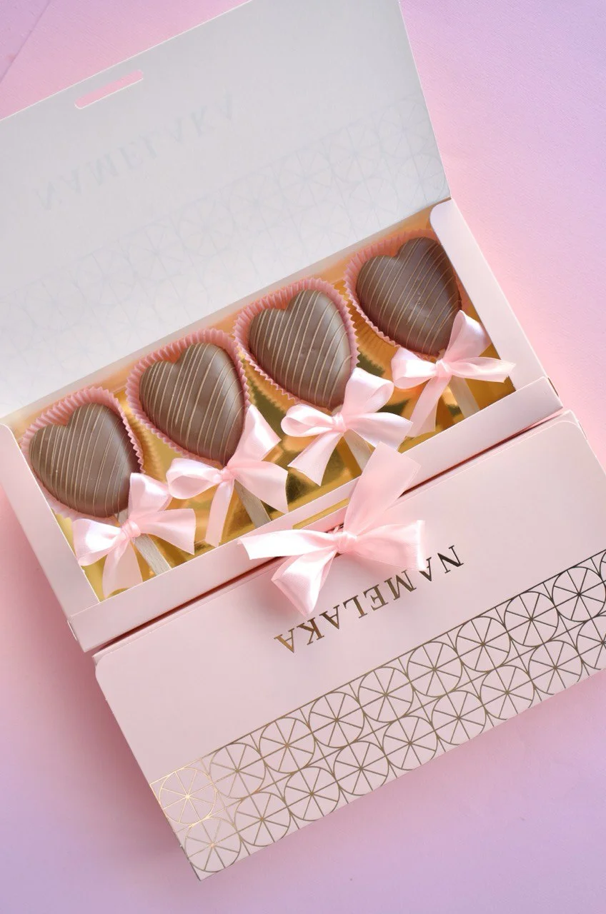 Маршмеллоу-валентинки у молочному шоколаді