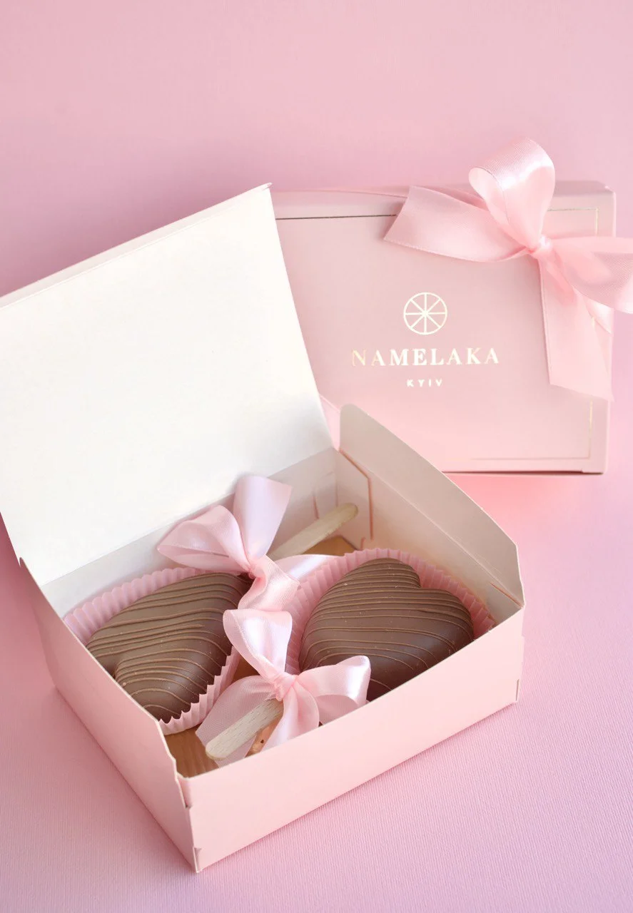 Маршмеллоу-валентинки у молочному шоколаді